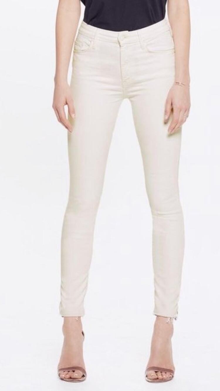 Mother High Wasted Looker Ankle Fray Whipping the Cream size 30
